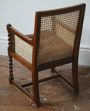 Child's Bergere Chair with Leather Cushion